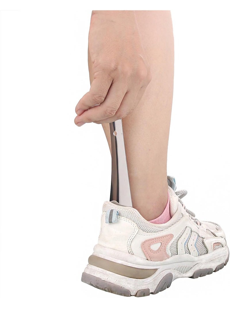 Apustim 2Pcs Travel Shoe Horn，Portable 15cm Long Shoe Horn, Easy to Take for Travel Use，Stainless Steel Shoe Helper Stick，Heavy Duty Unibody Metal Shoe Horn，Shoehorn  - Image 2