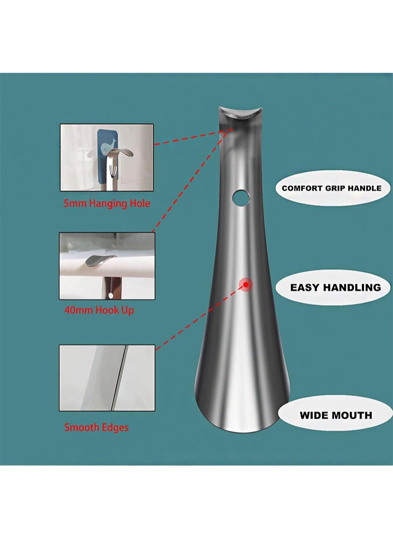 Apustim 2Pcs Travel Shoe Horn，Portable 15cm Long Shoe Horn, Easy to Take for Travel Use，Stainless Steel Shoe Helper Stick，Heavy Duty Unibody Metal Shoe Horn，Shoehorn  - Image 3
