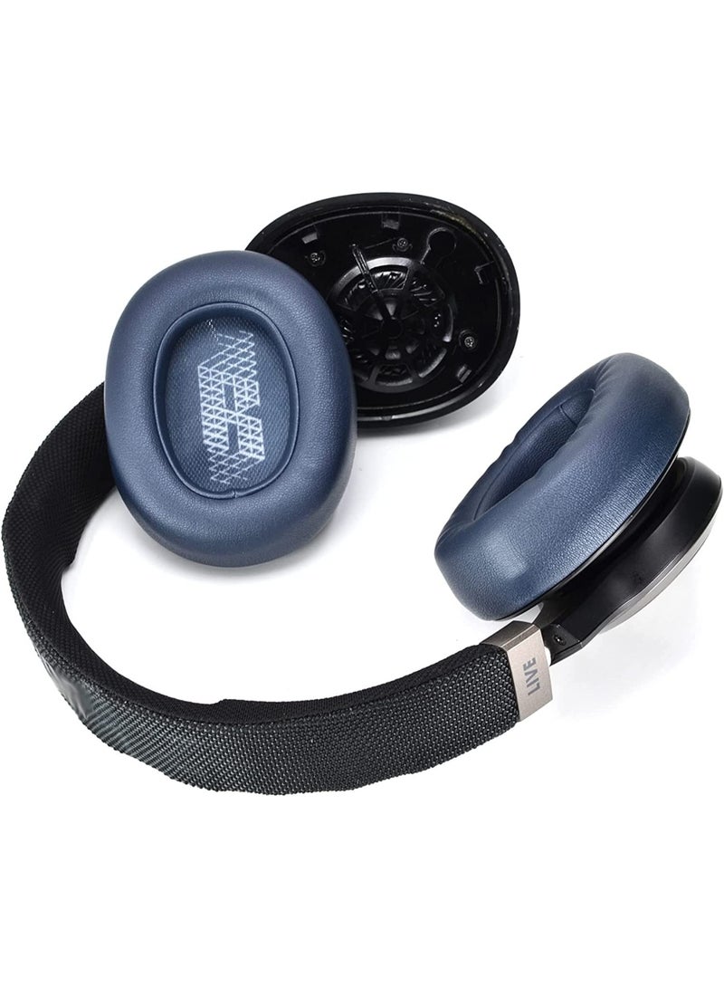 استبدال سماعات الأذن لـ JBL E65BTNC / Live 650BTNC / Live 650BT / Live 660NC / Duet NC Over-Ear Headphones ، وسائد سماعات الأذن مع جلد أنعم ، رغوة عزل الضوضاء (أزرق بحري) - Image 5