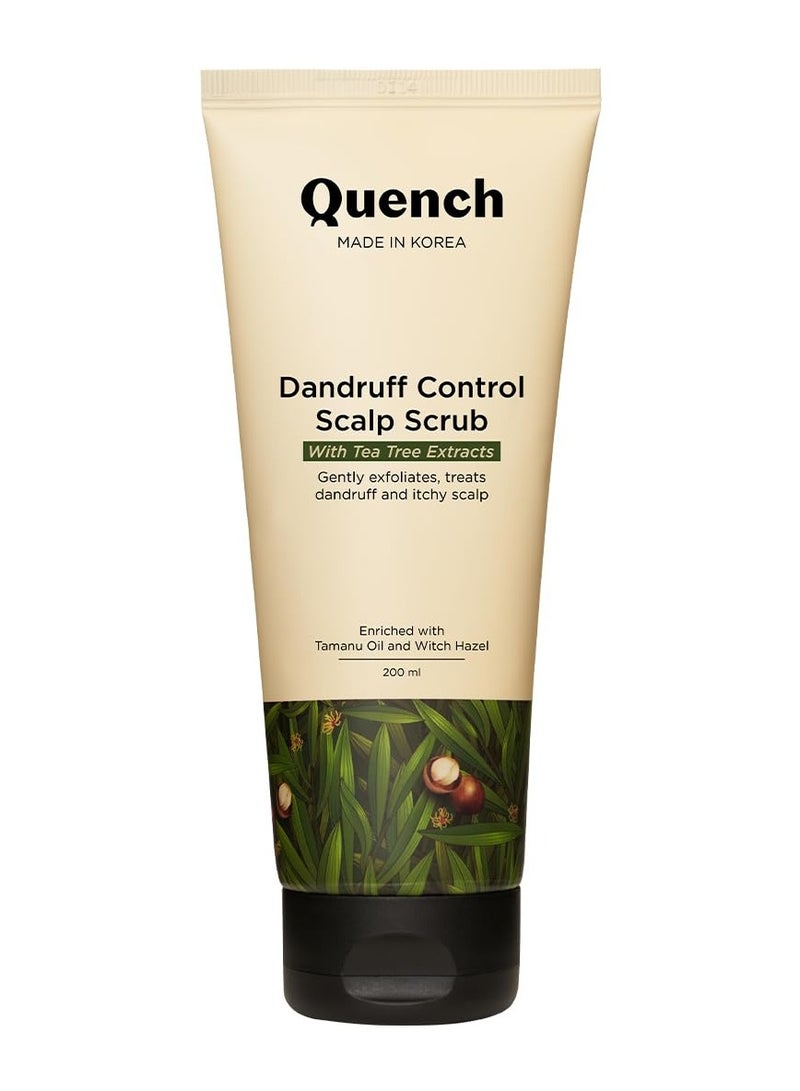 Quench Dandruff Control Scalp Scrub With Tea Tree Extracts | Eliminates Dandruff, Flakes & Itchiness | Clears Scalp Of Dead Skin & Oil Buildup | Made In Korea (200Ml) - Image 1