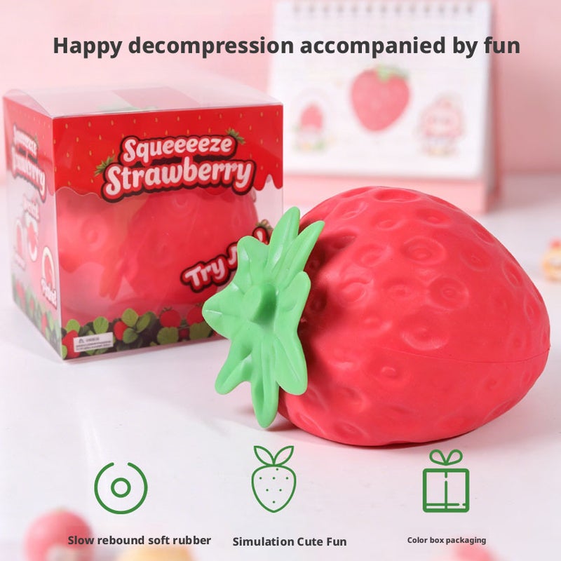 Giant Strawberry Squishy Stress Relief Toy Slow Rebound - Image 3