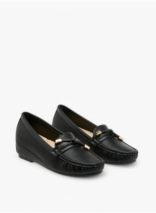 Flora Bella By Shoexpress Textured Slip-On Loafers