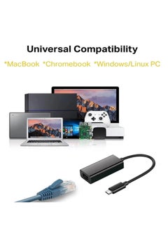 Excefore USB C to Ethernet Adapter, Type C to RJ45 Network LAN Wired Ethernet Adapter Converter Cable for MacBook Pro/Air, iPad Pro/Air, XPS, Galaxy S20  - Image 1