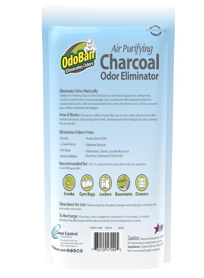 OdoBan Air Purifying Charcoal Natural Odor Eliminator, Non-Toxic Formula, Made in the USA, Fragrance Free, 200 Gram Bag - Image 2