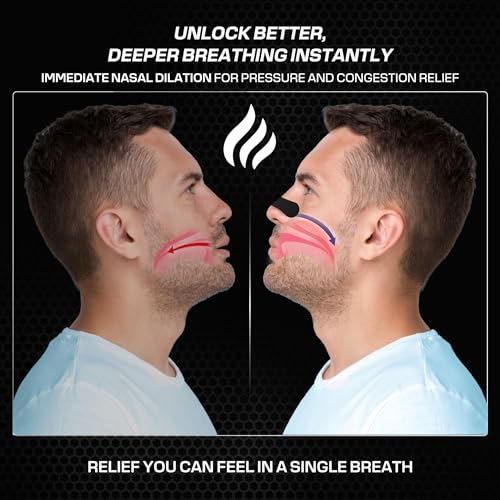 BLAZE Performance Nose Strips for Breathing (60 Count) - Oil & Sweat Proof Adhesive - Athletic Nasal Strips for Snoring & Sleeping - Black, Wide Body, Universal Fit, Extra Strength - Image 3