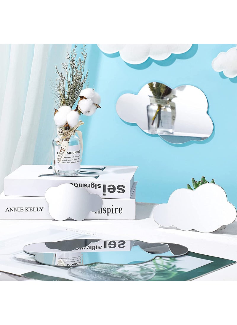 Incrizma Incrizma 3D Acrylic Cloud Shape Mirror Wall Art Decor Removable Self Adhesive Decorative Cloud Mirror Stickers Decals for Kids Girls Bedroom Bathroom Playroom Living Room Nursery Decoration (Silver)  - Image 4