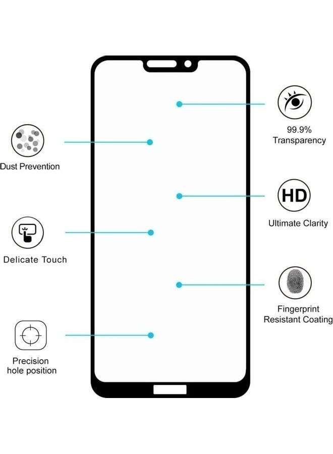 BORTONY Huawei Honor 8C Full Covering Tempered Glass Screen Protector Clear/Black - Image 2