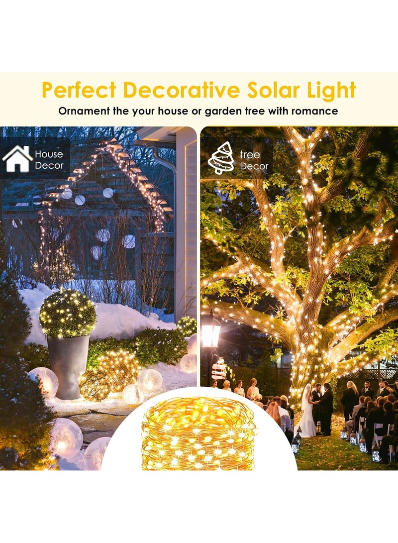 Solar Outdoor String Lights, 2 Pack Extra-Long 144FT 400LED Waterproof, Copper Wire with 8 Modes, Solar Twinkle Lights for Tree Garden Party Wedding Decor - Image 3