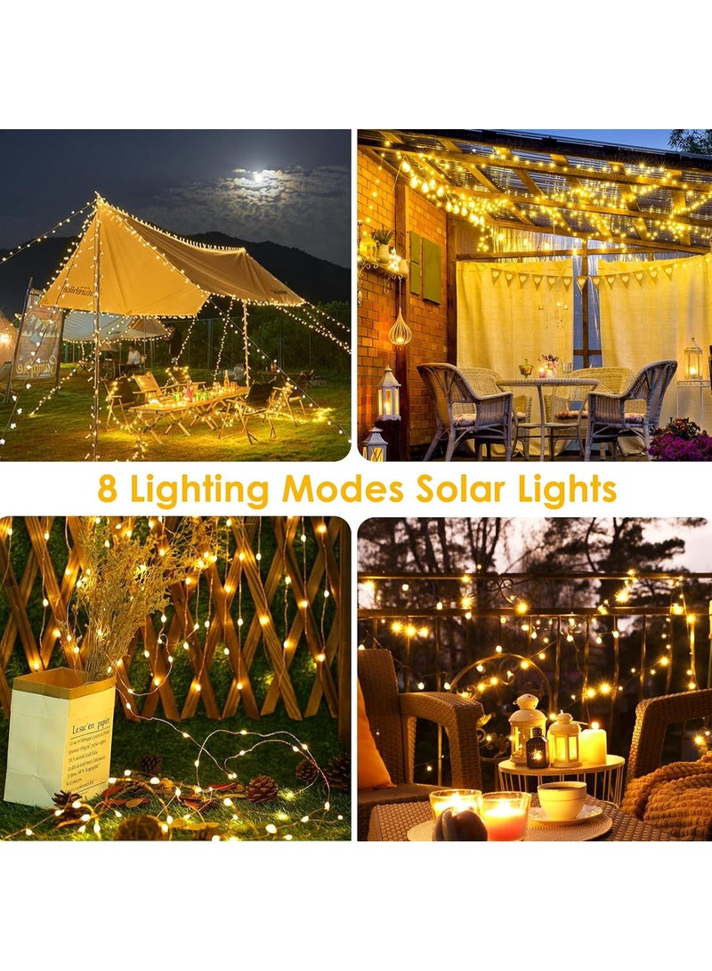 Solar Outdoor String Lights, 2 Pack Extra-Long 144FT 400LED Waterproof, Copper Wire with 8 Modes, Solar Twinkle Lights for Tree Garden Party Wedding Decor - Image 5