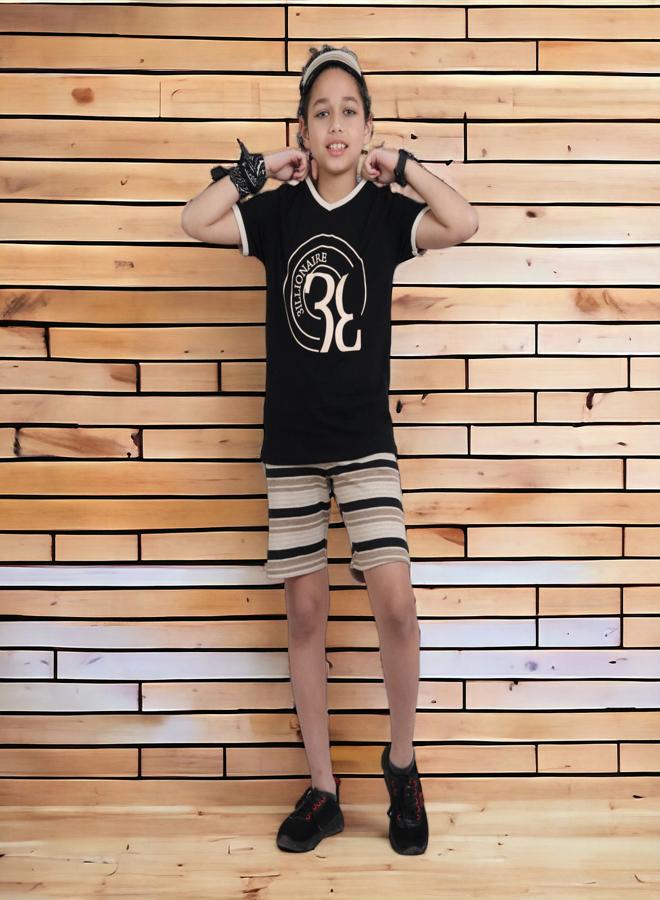 تشويس ملابس نوم قطنية فاخرة للأولاد (عمر 10 سنوات) - تشكيلة صيف 2024 - أنسجة حريرية وألوان متألقة لزي أنيق ومريح, المورد الافضل للمنتج 🌈 تشويس - Image 5