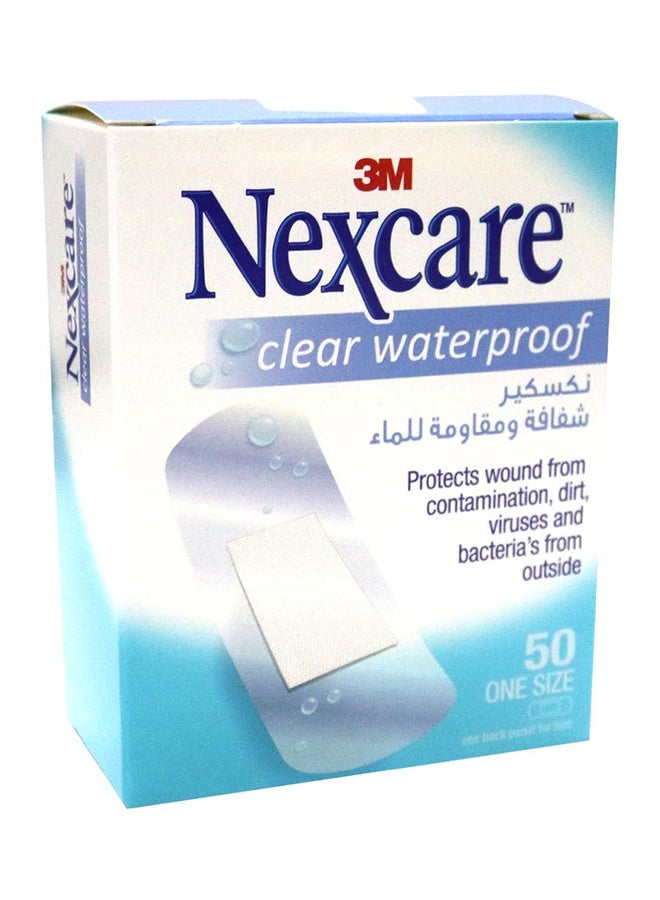 3M Clear Waterproof One Size Bandages 50'S