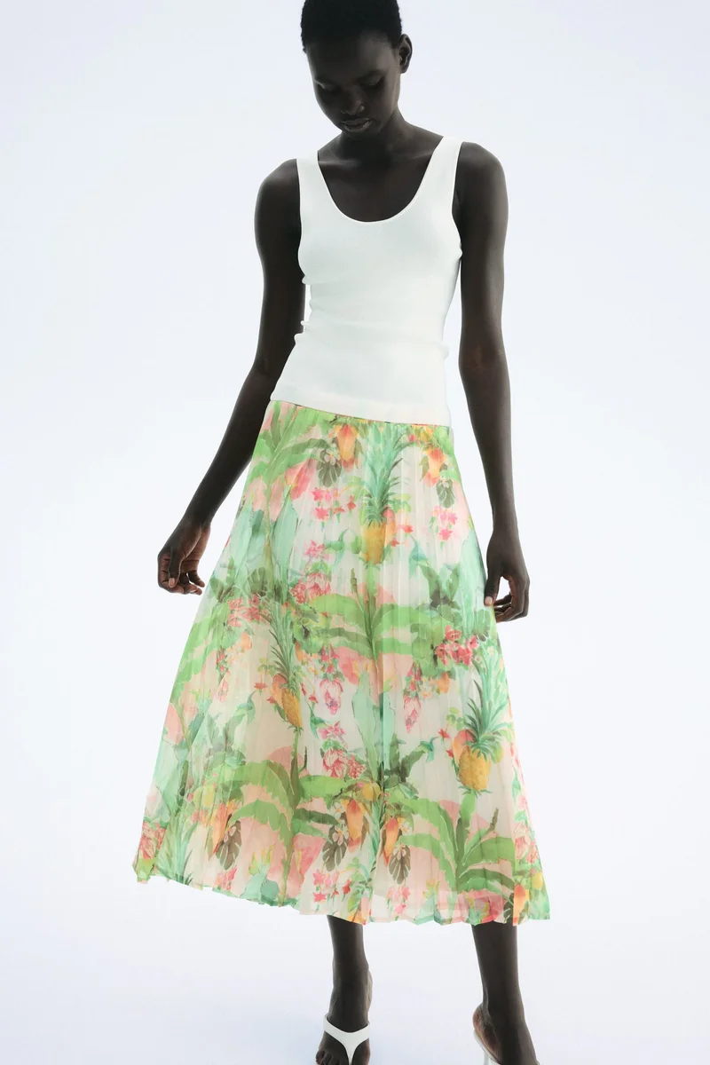 H&M Pleated midi skirt