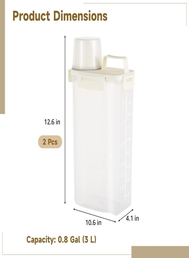Homaisson 2 PCS Cat Litter Storage Container, 0.8 Gal Clear Plastic Litter Container with Airtight Lid, Transparent Grain Bin with Handle - Image 5