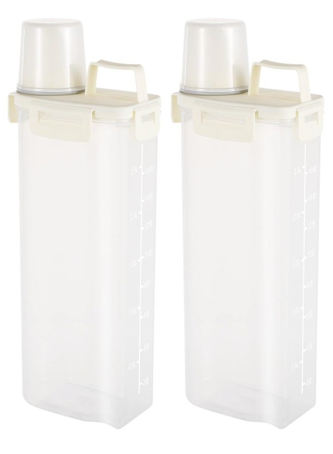 Homaisson 2 PCS Cat Litter Storage Container, 0.8 Gal Clear Plastic Litter Container with Airtight Lid, Transparent Grain Bin with Handle - Image 2