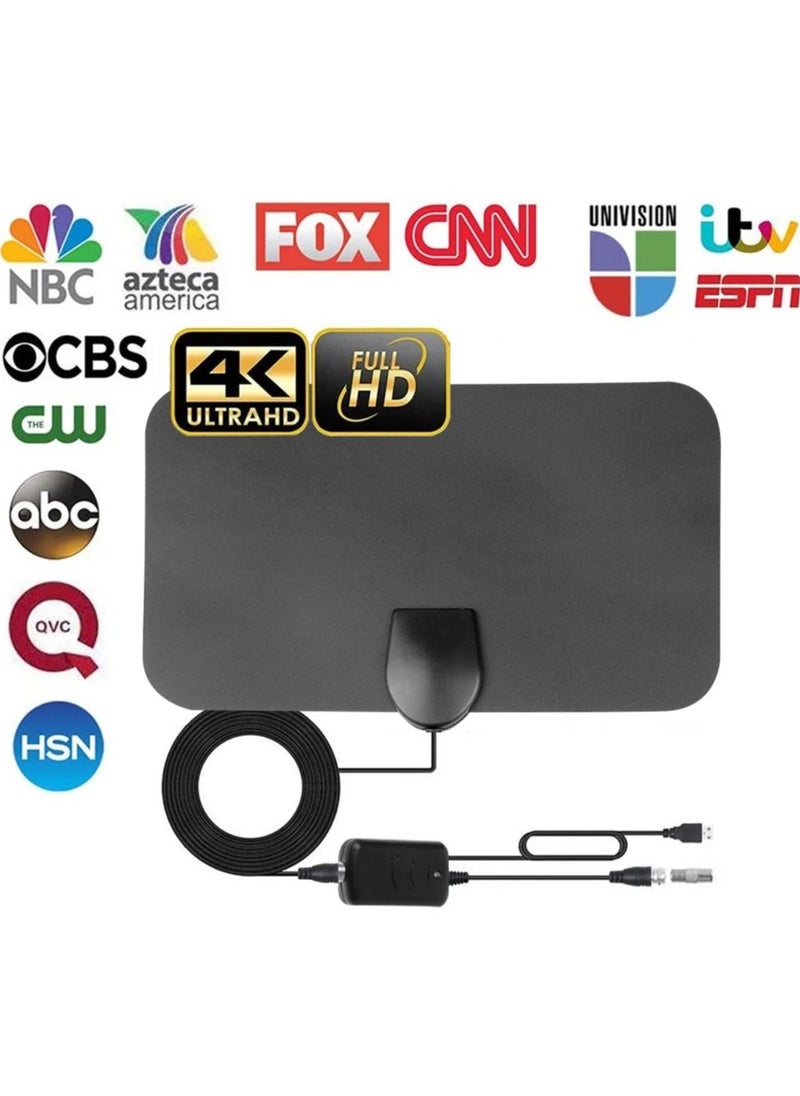 Generic - هوائي التلفزيون الرقمي 8K 4K 500 ميل معزز DVB-T هوائي عالي الدقة مسطح داخلي نشط 25DBi مكاسب عالية VHF UH F TV Box - Image 1