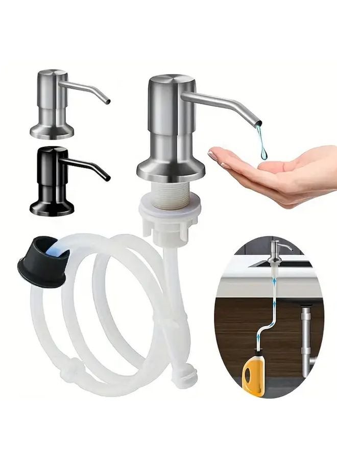 Stainless Steel Soap Dispenser Extension Tube Kit 1 2M Silvery Kitchen Sink Pump - Image 1