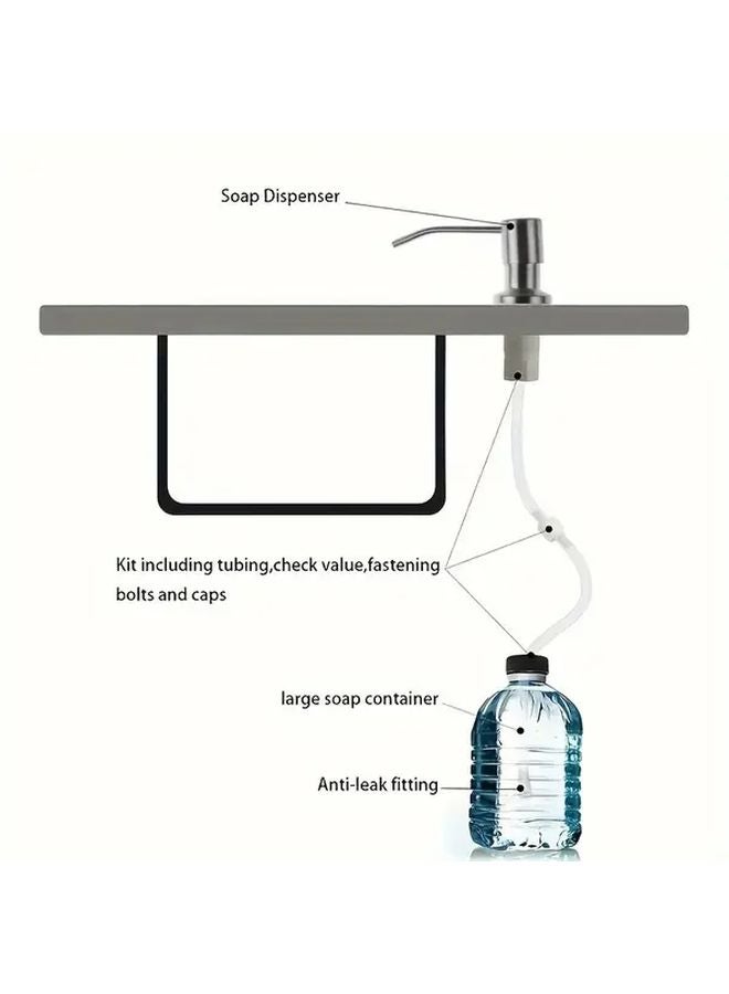 Stainless Steel Soap Dispenser Extension Tube Kit 1 2M Silvery Kitchen Sink Pump - Image 5