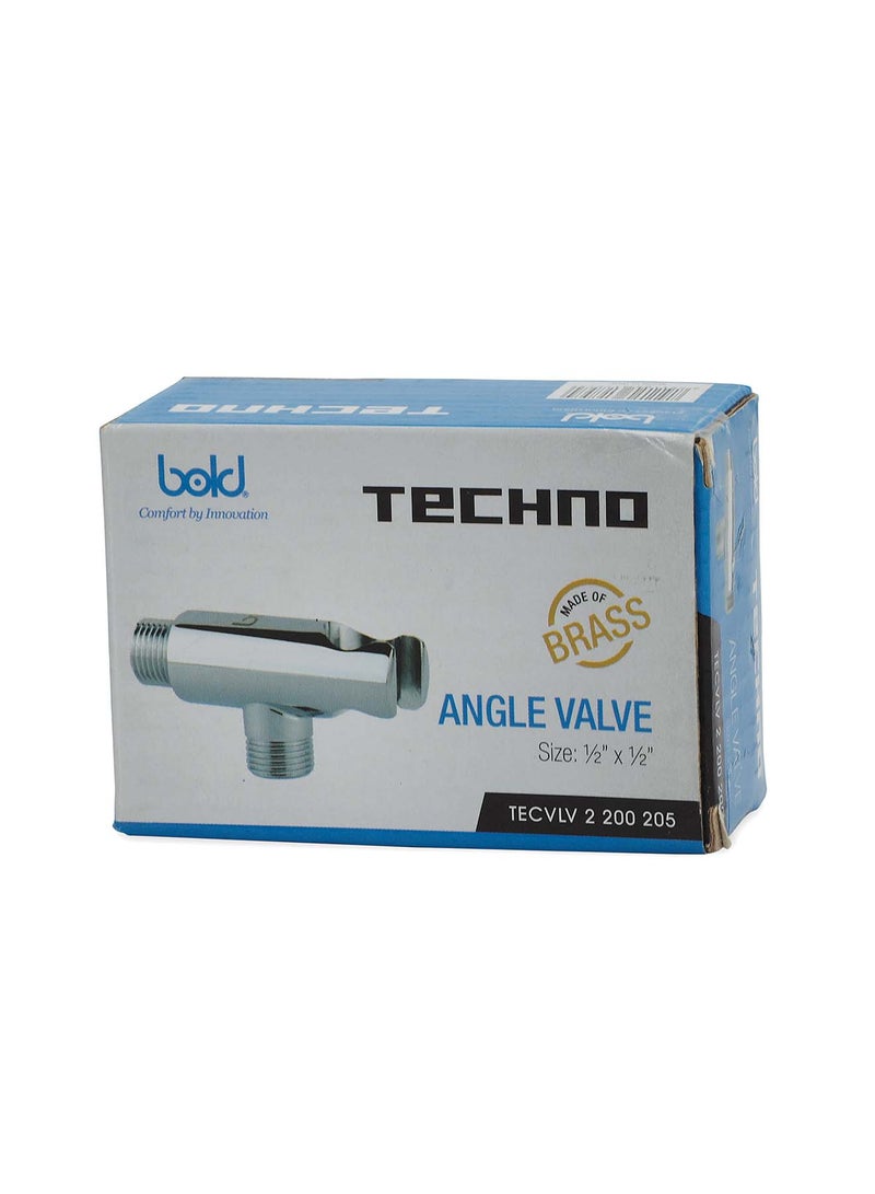 Bold Techno Auto Stop Angle Valve – Premium Brass with Chrome Finish, High Pressure 1/2×1/2 Inch, Scratch Resistant, Easy to Clean, Durable Ceramic Plates for Bathroom & Kitchen Fixtures - Image 2