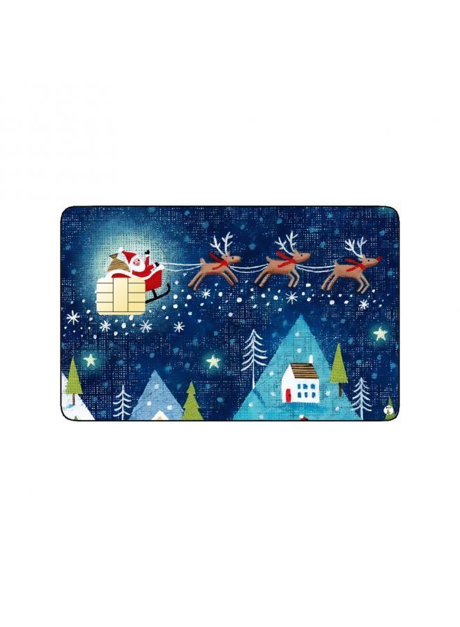 RKN PRINTED BANK CARD STICKER Beautiful Village Drawing With Santa Claus - Image 2