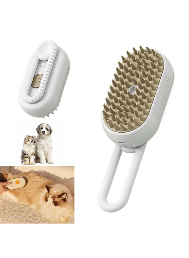 Electric Spray Handle Massage Brush - Steam Brush 3 In 1 Pet Spray Steam Brush Cleaning Grooming Brush Multifunctional  Comb with Steam for Dog Cat Massage Removing Tangled Hair (Folding) - Image 1