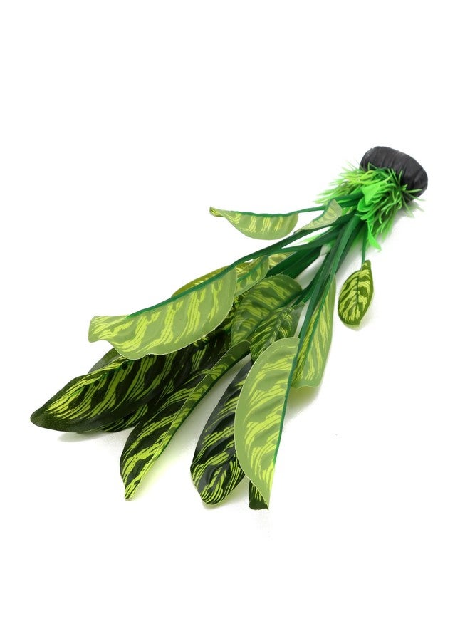 ALEGI Silk Aquarium Plants, Artificial Silk Plants Decorations for Fish Tank,Aquarium Décor Plastic Plants (Green with Stripes, 2 Pack) - Image 4