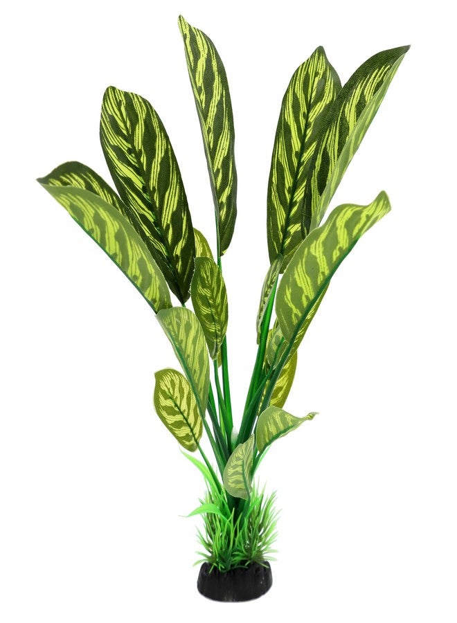 ALEGI Silk Aquarium Plants, Artificial Silk Plants Decorations for Fish Tank,Aquarium Décor Plastic Plants (Green with Stripes, 2 Pack) - Image 5