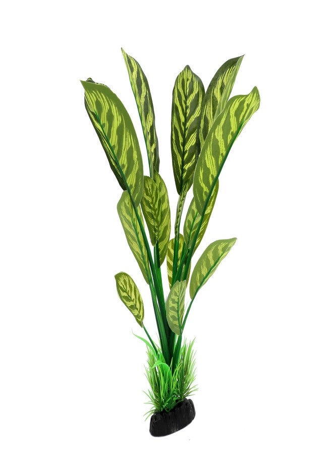 ALEGI Silk Aquarium Plants, Artificial Silk Plants Decorations for Fish Tank,Aquarium Décor Plastic Plants (Green with Stripes, 2 Pack) - Image 3