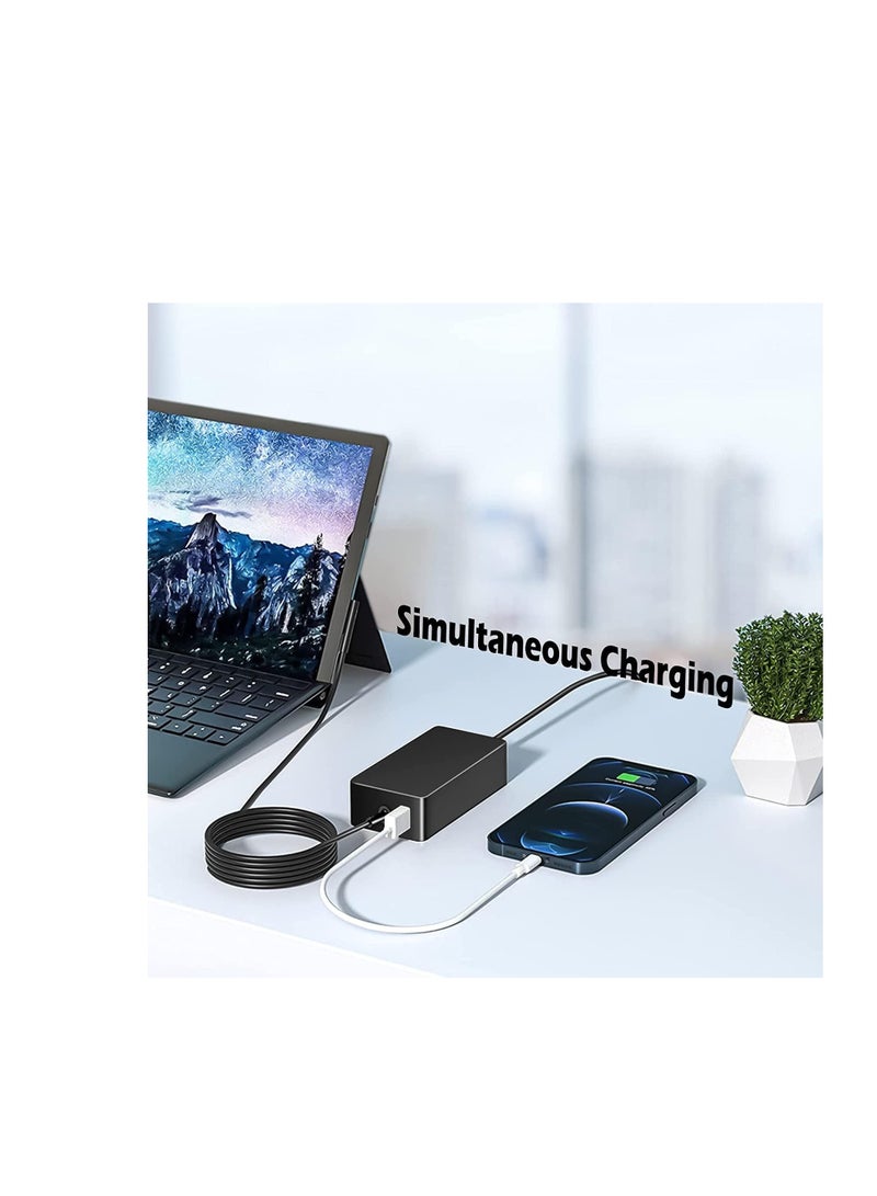 Terabyte 65W Charger 15V/4A Power Supply Adapter Compatible with Microsoft Laptop/Tablet Surface Pro 3/4/5/6/7/8/X Surface Go & Surface Book with USB Charging Port - Image 5