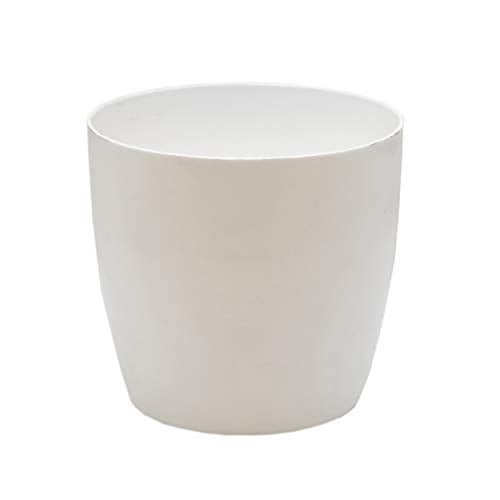 garbnoire Gardening Flower Pots - 4.4 Inch Plastic Flower Pots | Modern Decorative Indoor Outdoor Planters/Pots - Pack of (White, 3) - Image 4