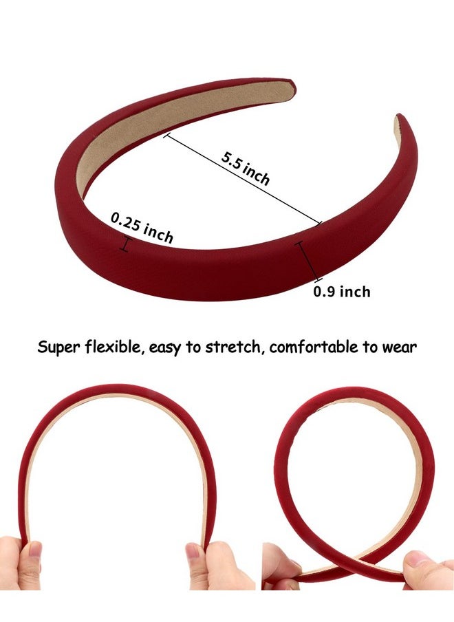 Wecoe - 4 Pack Padded Headbands Women Non Slip Soft Thick Comfortable Headbands Cute Brown Red Blue Black Neutral Headband Aesthetic Y2K Hair Accessories For Women Girls - Image 1