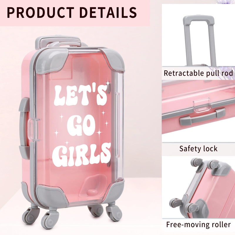 AIOMOB 10 Pack Mini Suitcase Party Favor Gift Box Plastic Gift Box False Eyelashes Miniature Luggage for Travel Wedding Bachelorette Party Bridesmaid Bridal Shower Favors Decorations (Let's Go Girls) - Image 3