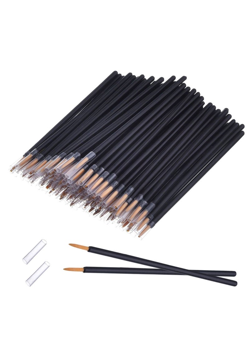NIBEMINENT 100-Piece Disposable Eyeliner Applicator Brush Set Black/Brown - Image 1