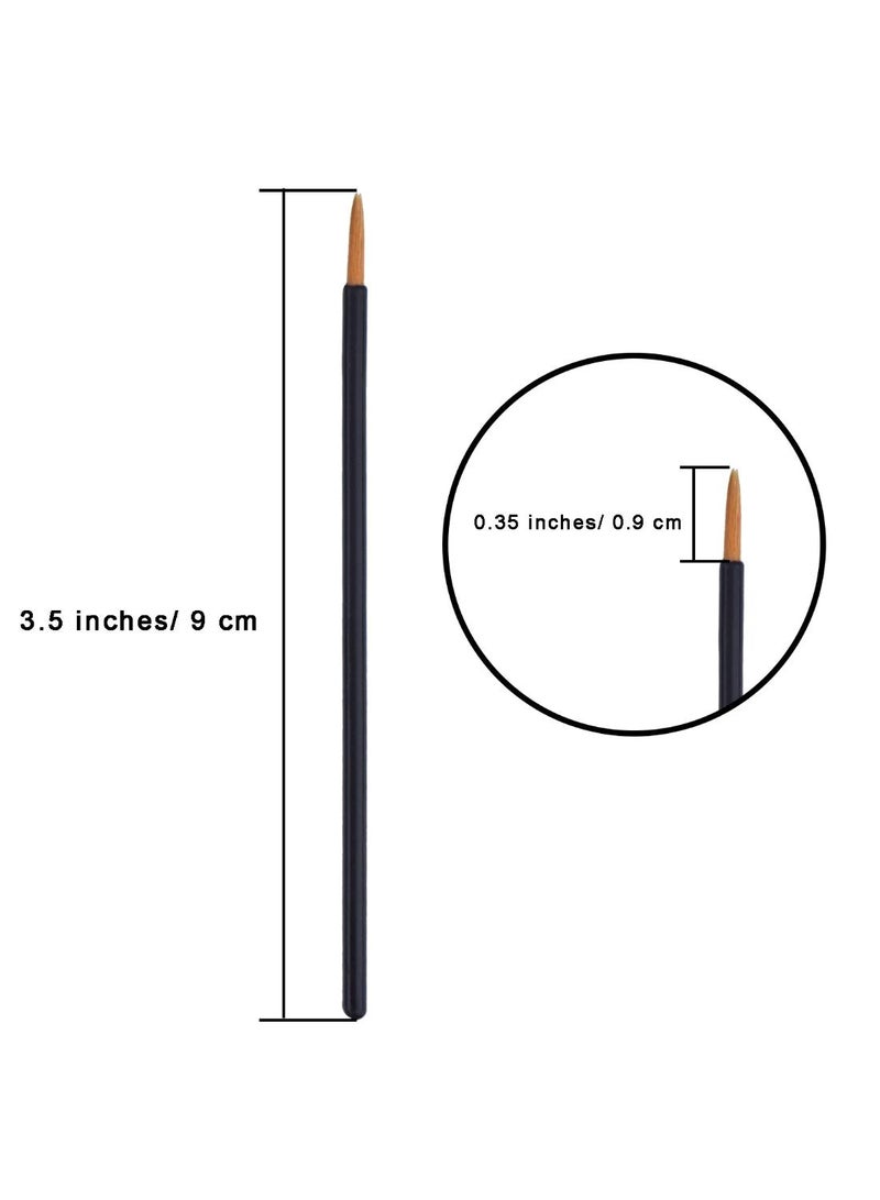 NIBEMINENT 100-Piece Disposable Eyeliner Applicator Brush Set Black/Brown - Image 2