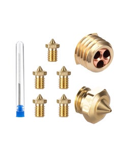 Excefore 3D Printer Nozzles Extruder Nozzles for V5 V6 0.4mm for 1.75mm Filament Printer High FlowContains 5pcs Copper Nozzle with 2pcs Steel Needle Packed Storage Box 3D Printer Parts  - Image 1