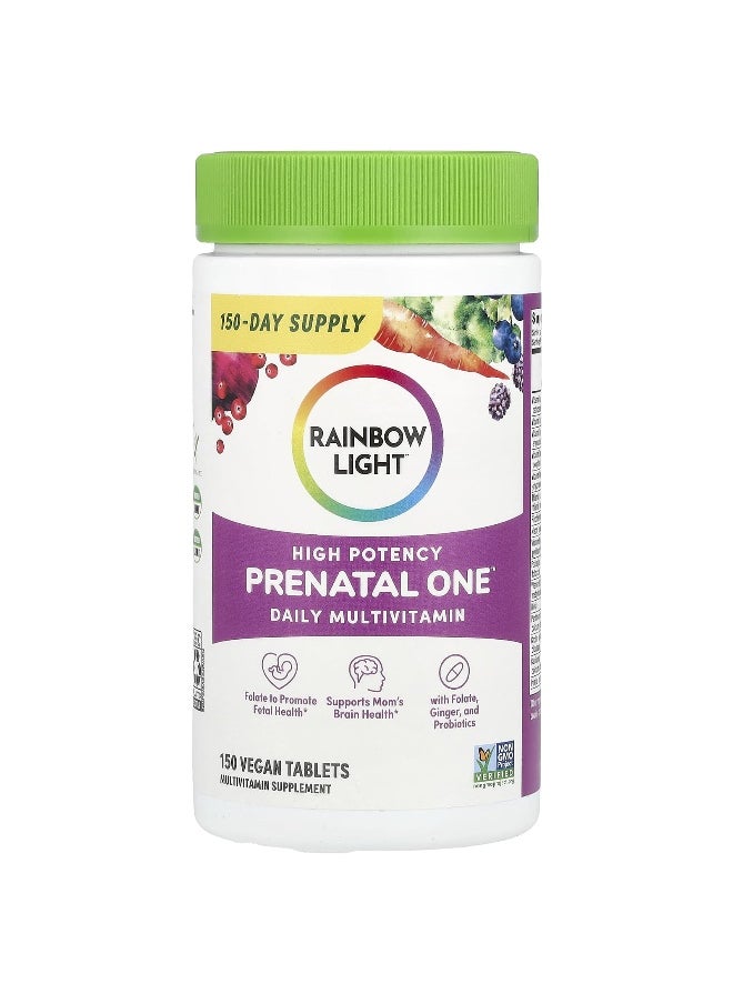 Rainbow Light Rainbow Light, Prenatal One™ Daily Multivitamin, High Potency, 150 Vegan Tablets  - Image 1