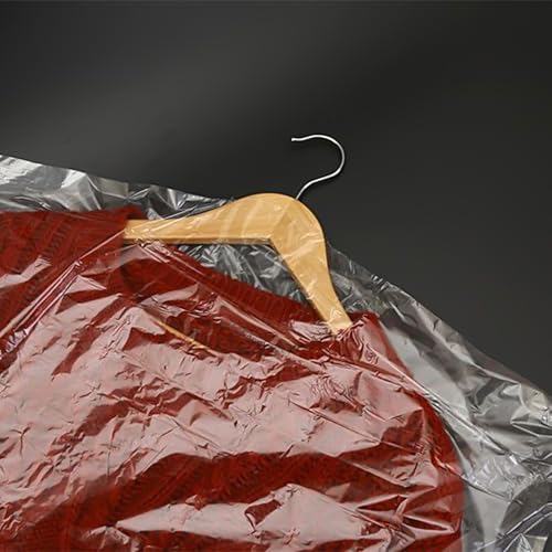 Ohuimrt 20 PCS 60 Inch Plastic Garment Bag, Dry Cleaner Bags Laundry Bags, Clear Hanging Clothing Covers for Long Dresses Skirt Coat Suit Shirt Jacket - Image 3