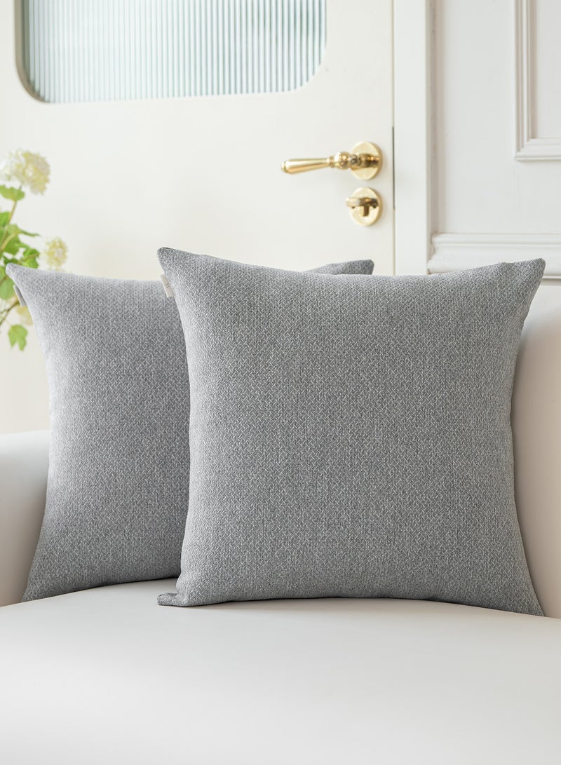 لحظة غطاء وسادة 50 × 50 سم رمادي مزخرف بملمس عصري غطاء وسادة منزل ريفي حديث غطاء وسادة صلب حزمة من 2 لตกات ديكور المنزل الأريكة غرفة النوم - Image 1
