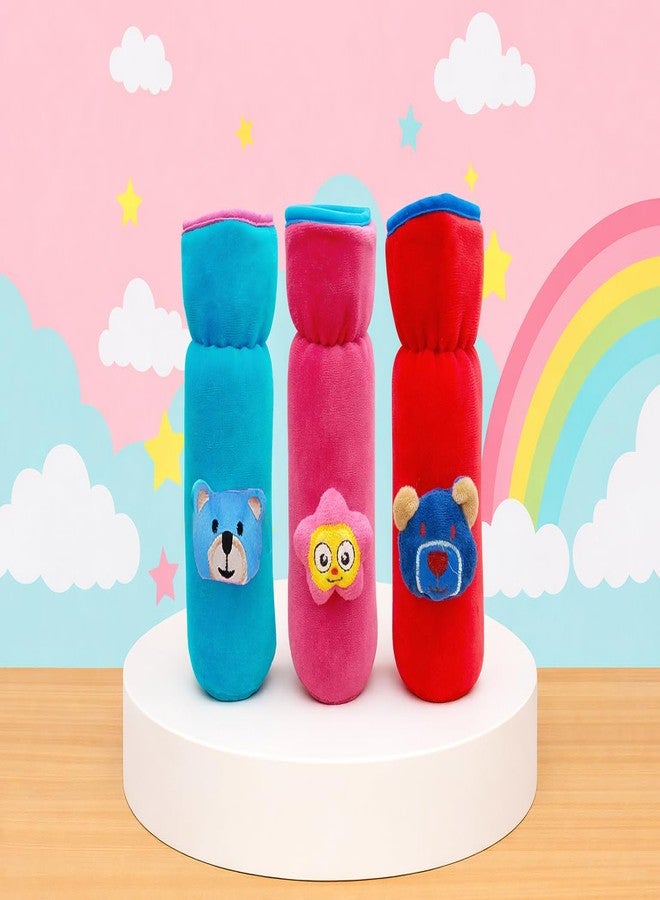 Alya The Cheeky Kidzz Pack of 3 New Born Baby Nursing Feeding Bottle Cover with Soft Stretchable Velvet Attractive Cartoon Design I Baby Milk Feeder Bottle Cover 150 ML-200 ML (Design 351) - Image 1