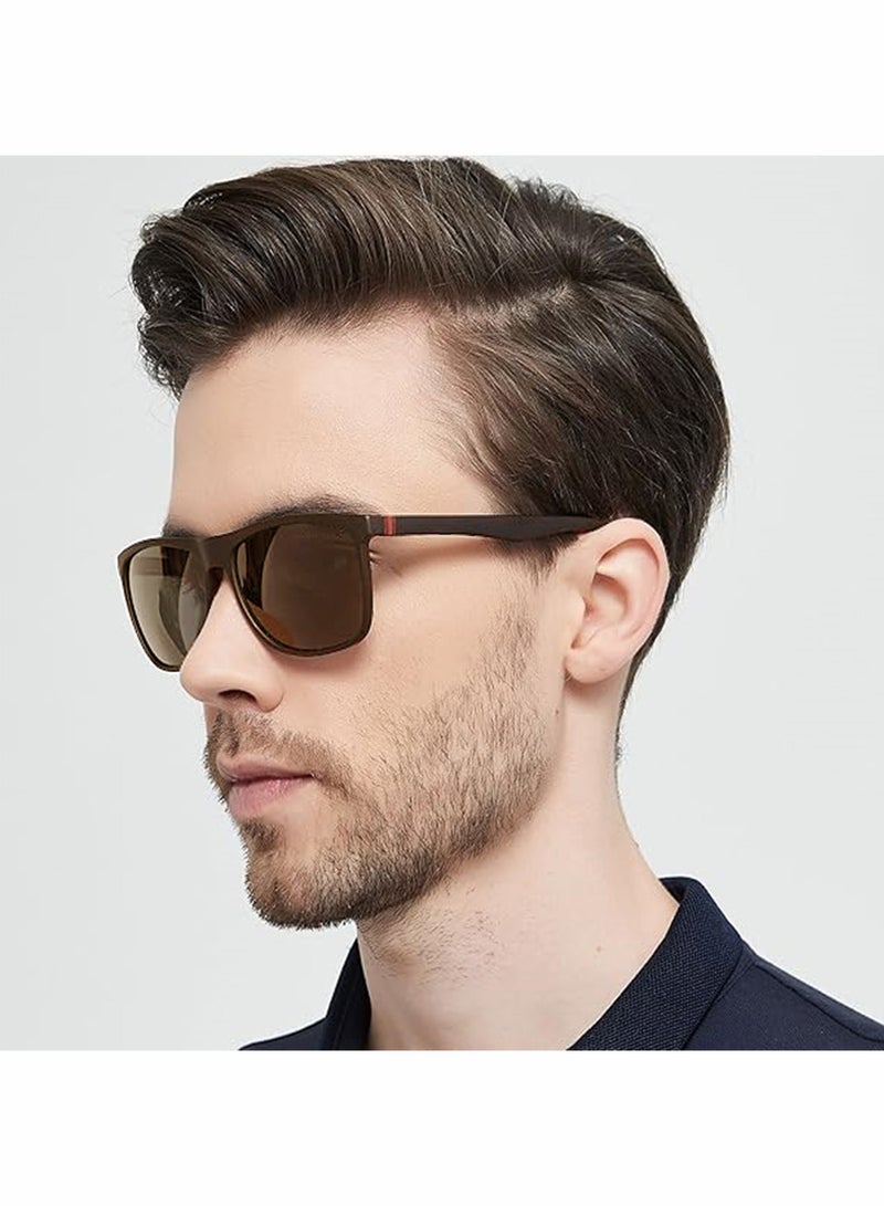 JOGAMS Sunglasses for Men Polarized Lightweight Frame UV Protection Spring Hinges Sunglasses  - Image 3