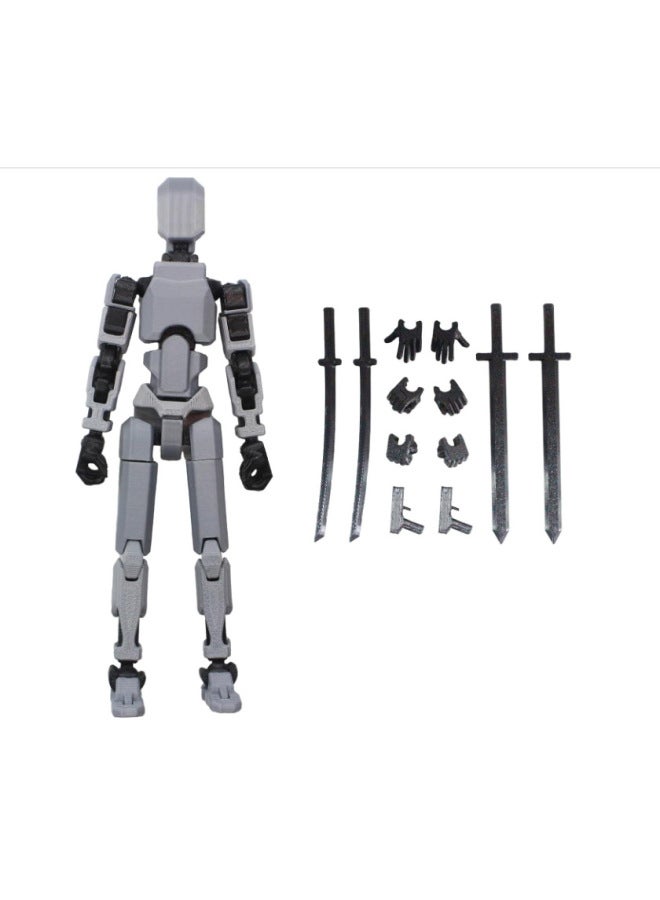 Multi-joint Movable Figure Hand Board Lucky 13 Doll Full Body Activity Robot Decompression To Play Artifact-Color:Second Generation Gray Bag 60g - Image 1