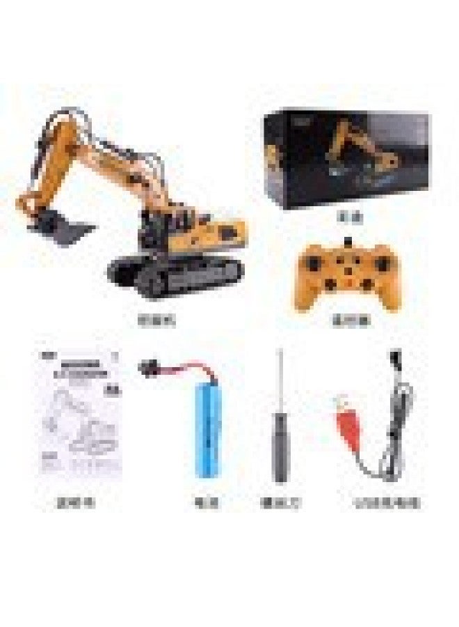 لعبة حفار من خليط معدني للأطفال تعمل بالتحكم عن بعد، لعبة حفار للمركبات الهندسية الكهربائية، لعبة حفار في الشارع، لون السيارة: 1؛20، حفار ذو 11 اتجاه (نموذج سبيكة) - Image 1