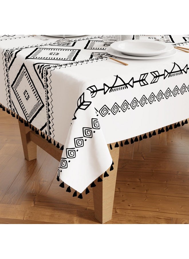 Encasa XO Silky Polyester Table Cloth for 4 to 6 Seater Table | Printed Boho Panel Design with Tassels | Use Kitchen Dining, Festivals, Indoor & Outdoor Parties with Size 140x180 cm - pzsku/ZE76BCD7544B972B031C8Z/45/_/1738306650/468644f7-2497-4dfe-bb97-f63cadefb85b