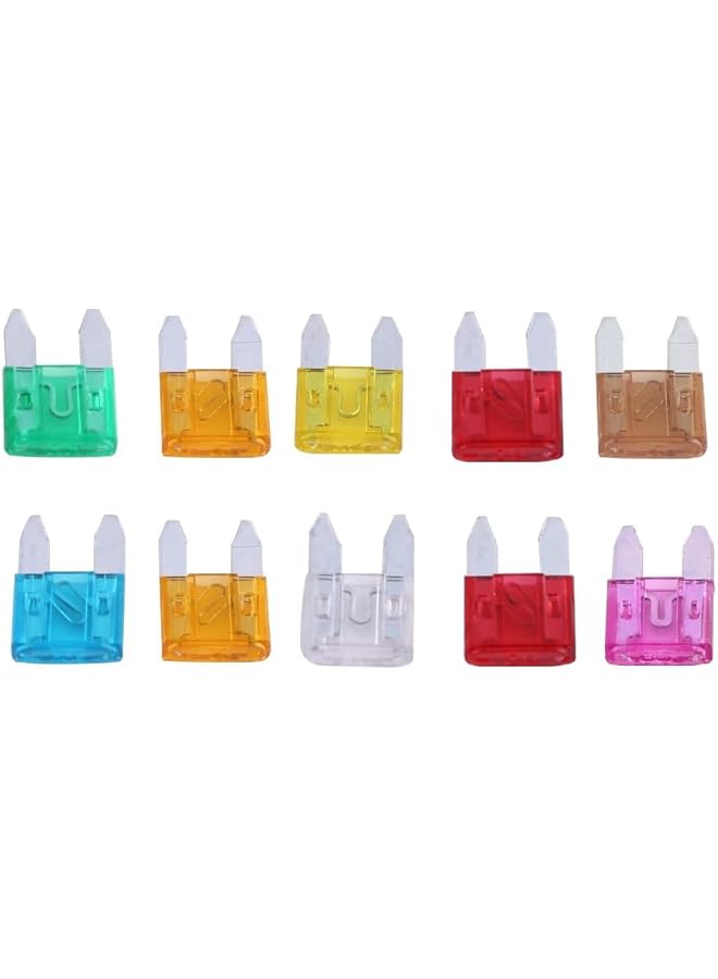 مجموعة موب من ١٠ قطع متنوعة من صمامات الشفرات الصغيرة - من ٤ أمبير إلى ٣٠ أمبير | صمامات سيارات ملونة للسيارات والشاحنات والدراجات النارية والتطبيقات الكهربائية - Image 1