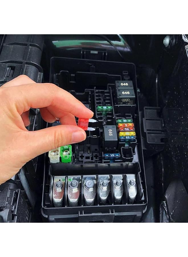 مجموعة موب من ١٠ قطع متنوعة من صمامات الشفرات الصغيرة - من ٤ أمبير إلى ٣٠ أمبير | صمامات سيارات ملونة للسيارات والشاحنات والدراجات النارية والتطبيقات الكهربائية - Image 5