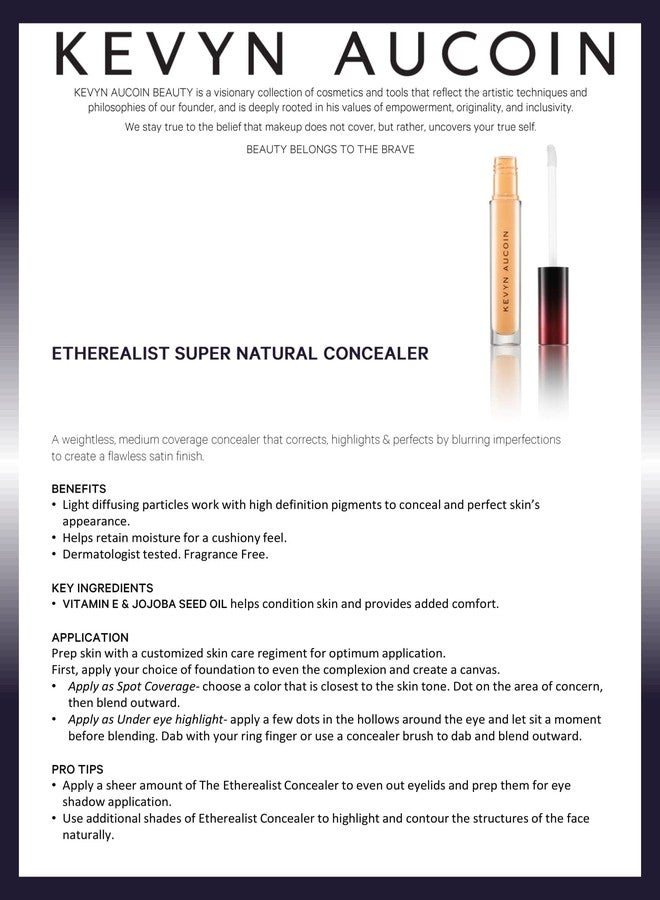 Kevyn Aucoin The Etherealist Super Natural Concealer, EC 05 Medium shade: Weightless corrector, multi-use and highlights. Makeup artist go to that blurs imperfections for a flawless finish. - Image 3