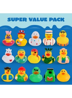 JOYIN 30 Pcs Rubber Ducks Assortment Mini Rubber Duckie Toys With Mesh Carry Bag For Kids Baby Bath Shower Toys Birthday Gifts Summer Beach Pool Activity Carnival Holiday Party Favors  - Image 4
