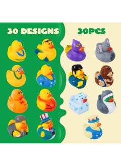 JOYIN 30 Pcs Rubber Ducks Assortment Mini Rubber Duckie Toys With Mesh Carry Bag For Kids Baby Bath Shower Toys Birthday Gifts Summer Beach Pool Activity Carnival Holiday Party Favors  - Image 3
