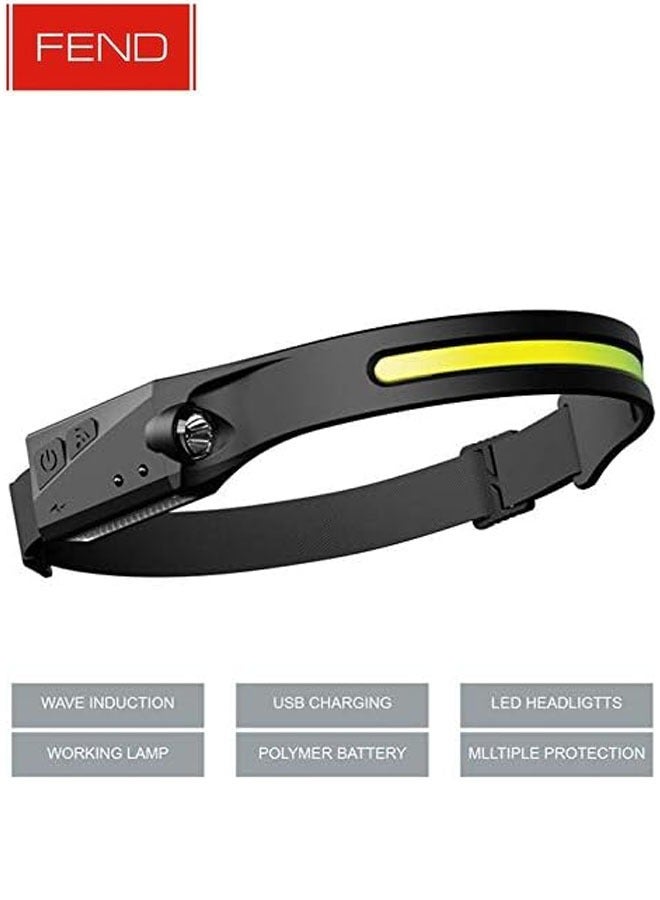 فيند FEND USB مستشعر حركة قابل للشحن بدون استخدام اليدين LED للمصابيح الأمامية حزمة من 2 رائعة لتشغيل ركوب الدراجات والتخييم - Image 4