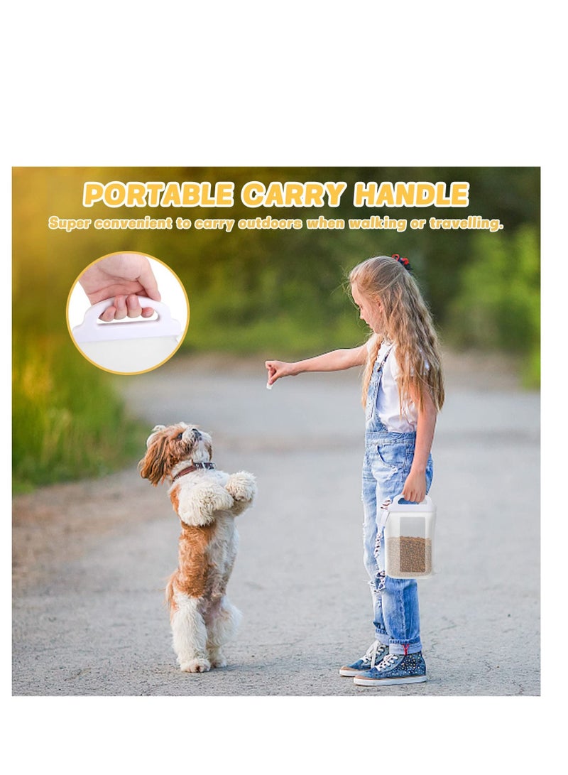 XiuWoo New Pet Food Storage Container,2 Pack Small Cat Dog Sealed Dispenser Box With Measuring Mark,Silicon Home Airtight Dry Bucket,Portable Water Container for Dogs Cats Birds - Image 3