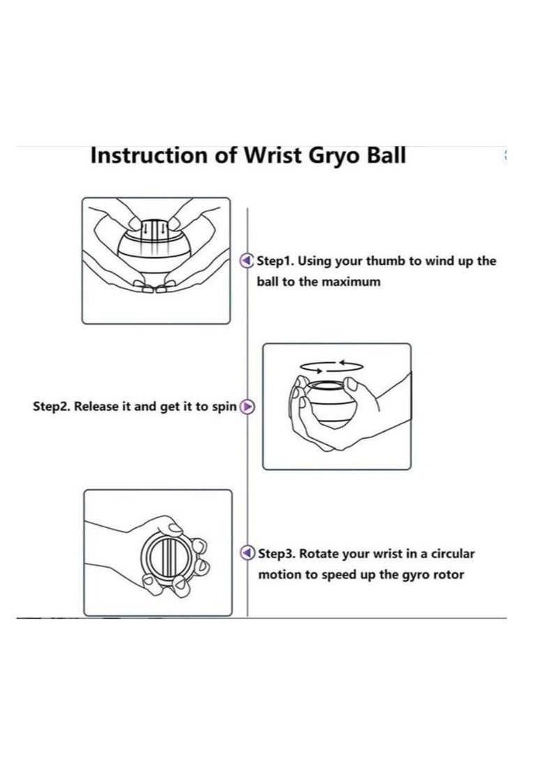 MIXDE Auto-Start Wrist Power Gyro Ball with LED Lights, Wrist Strengthener Forearm Arm Exerciser  Muscle Trainer Bones Fingers Workout Toy Spinner for Wrist Exercise - Image 2